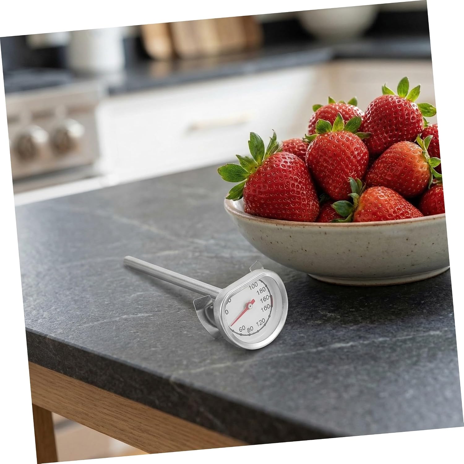 2pcs Stainless Steel Oil Thermometer with 4 Inch Probe 0-200°c