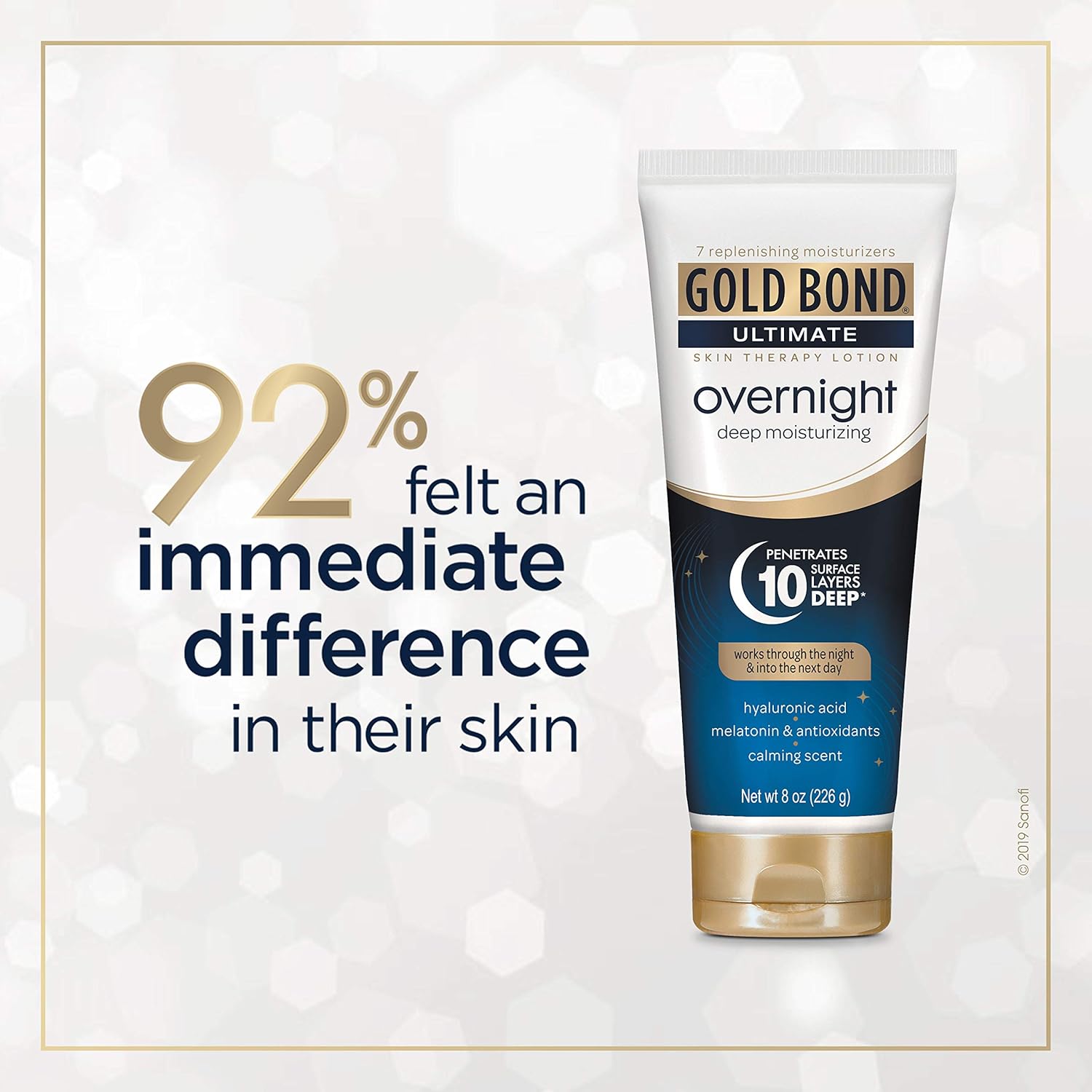 Gold Bond Overnight Deep Moisturizing, Skin Therapy Lotion With Calming Scent, 8 Oz Image