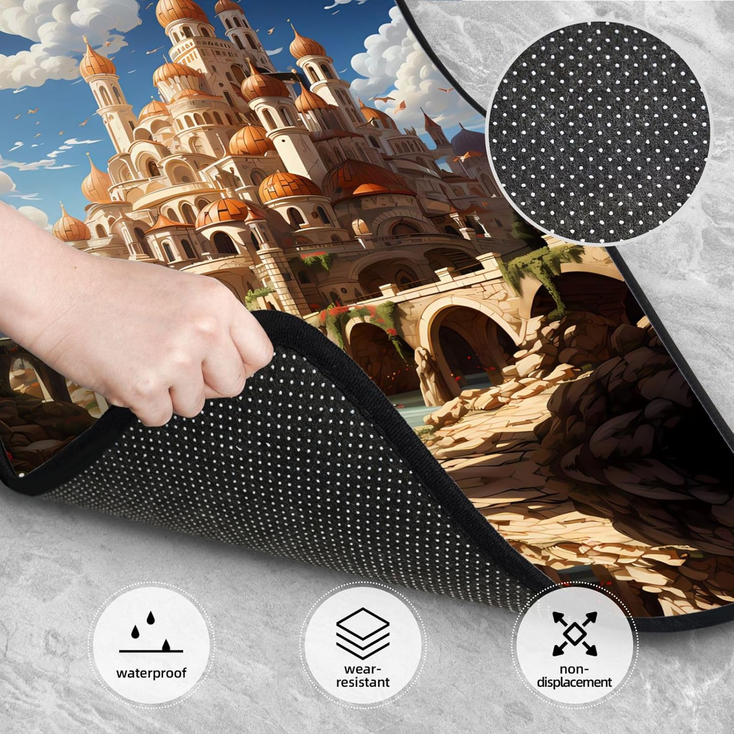 Anime Castle Sky Patterned car mats 4-piece set | For cars/SUVs/trucks | Firm fit without displacement