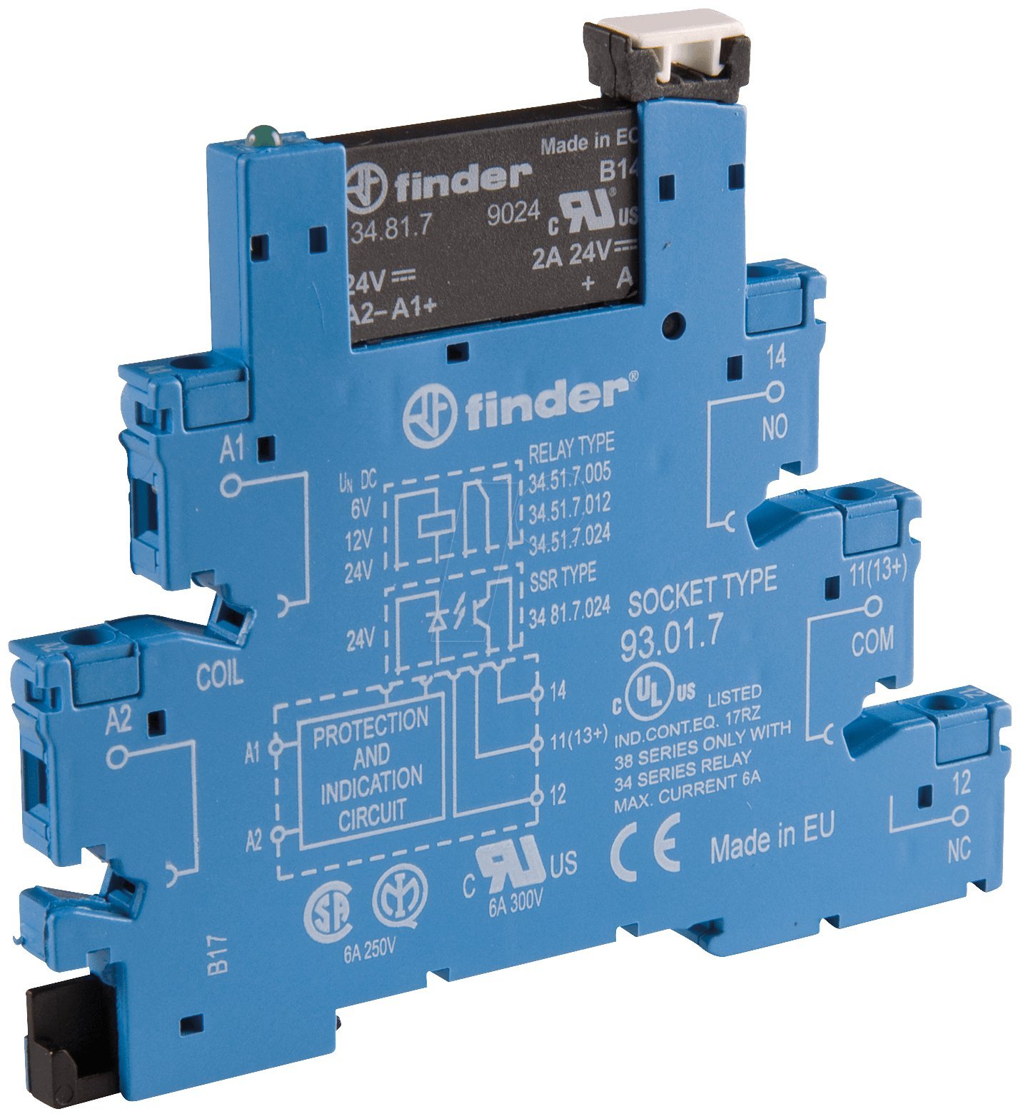 Module Finder série 38 relais interface 24 VDC 2 A contact ouvert de couplage