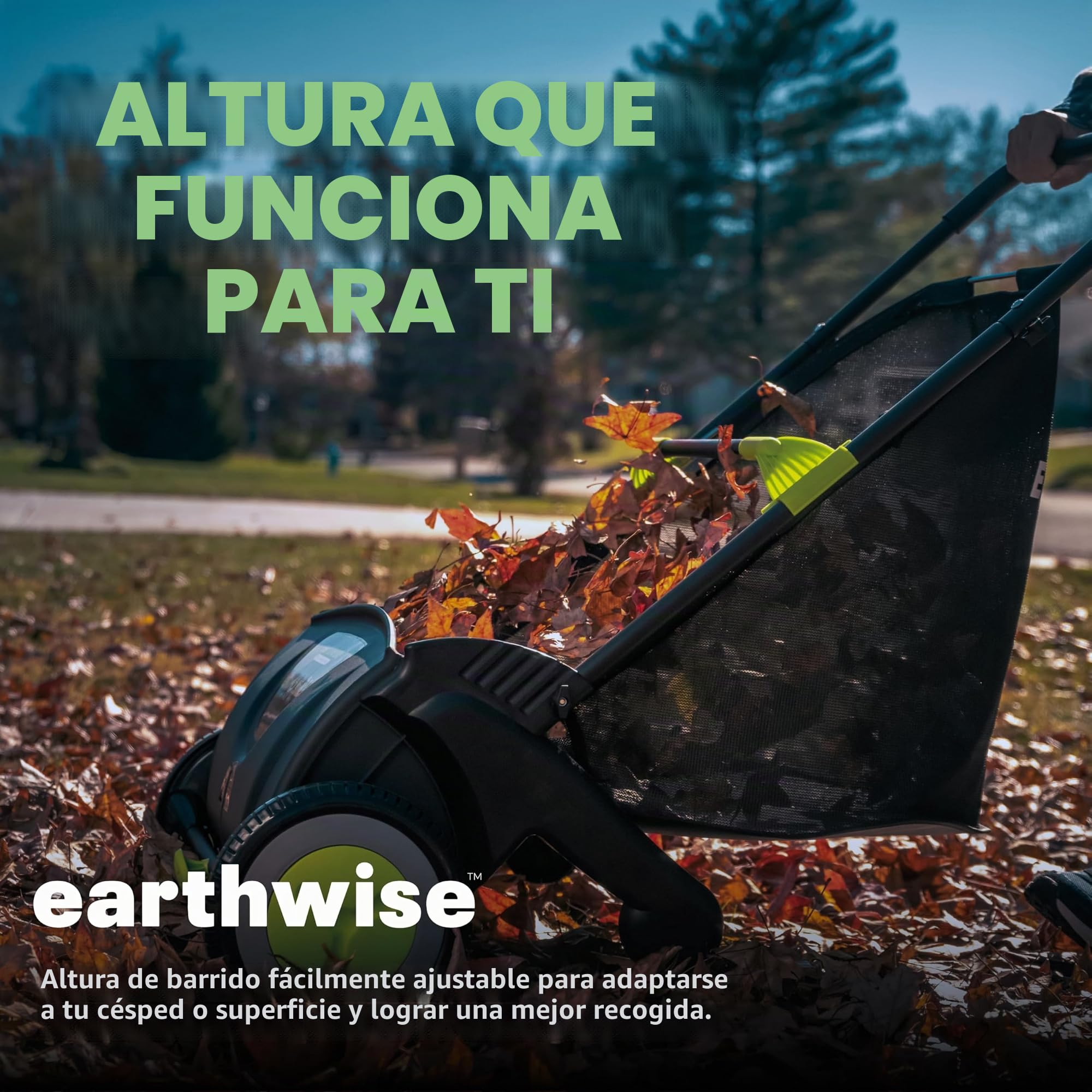 Earthwise LSW70021 - Barredora de césped, 53,3 cm de Ancho, Color Negro