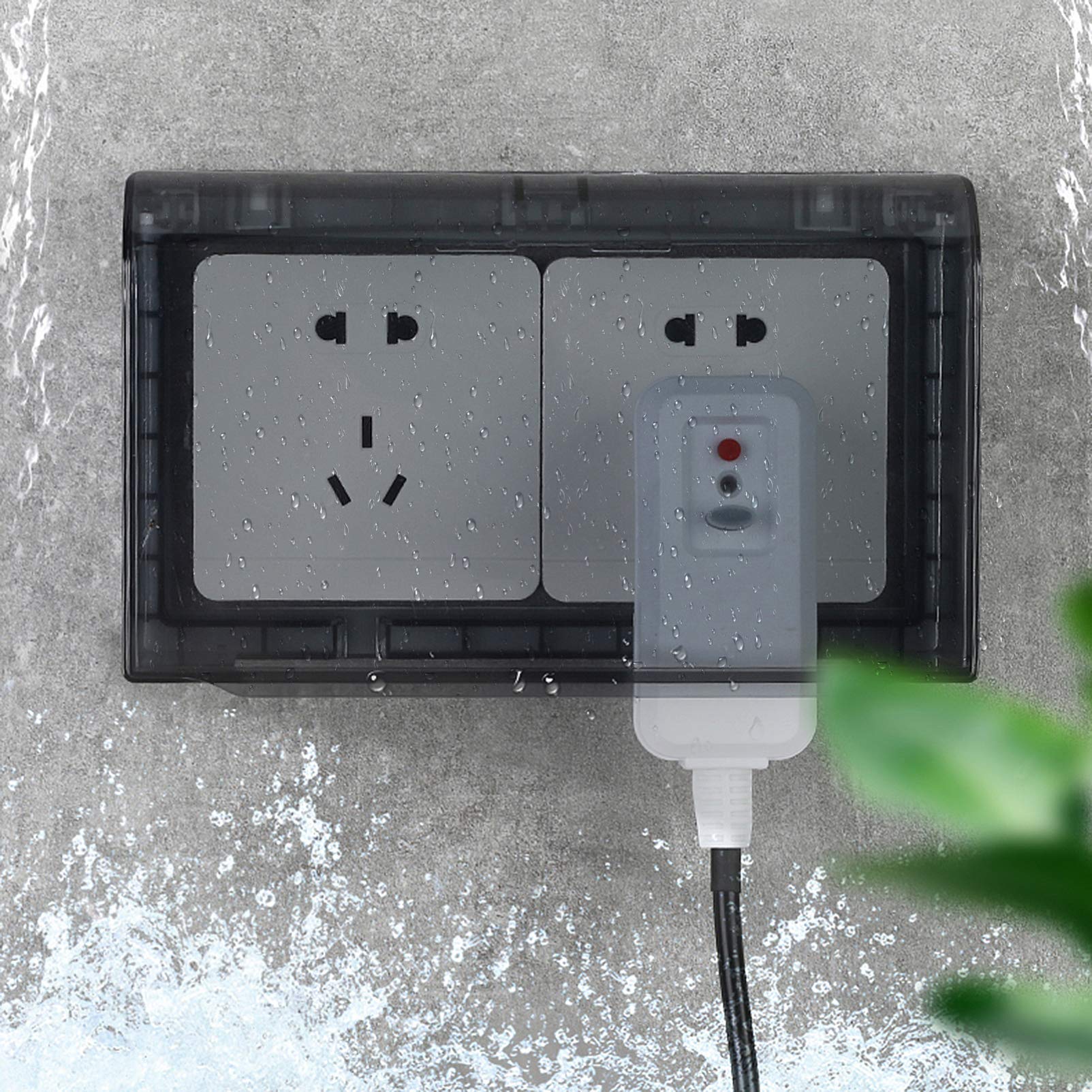 DOITOOL Cache Prise Étanche Double Position Adhésif Boîtier Protecteur Résistant Aux Éclaboussures Pour Sécurité Domestique Salle De Bain Cuisine 8X3 Pouces