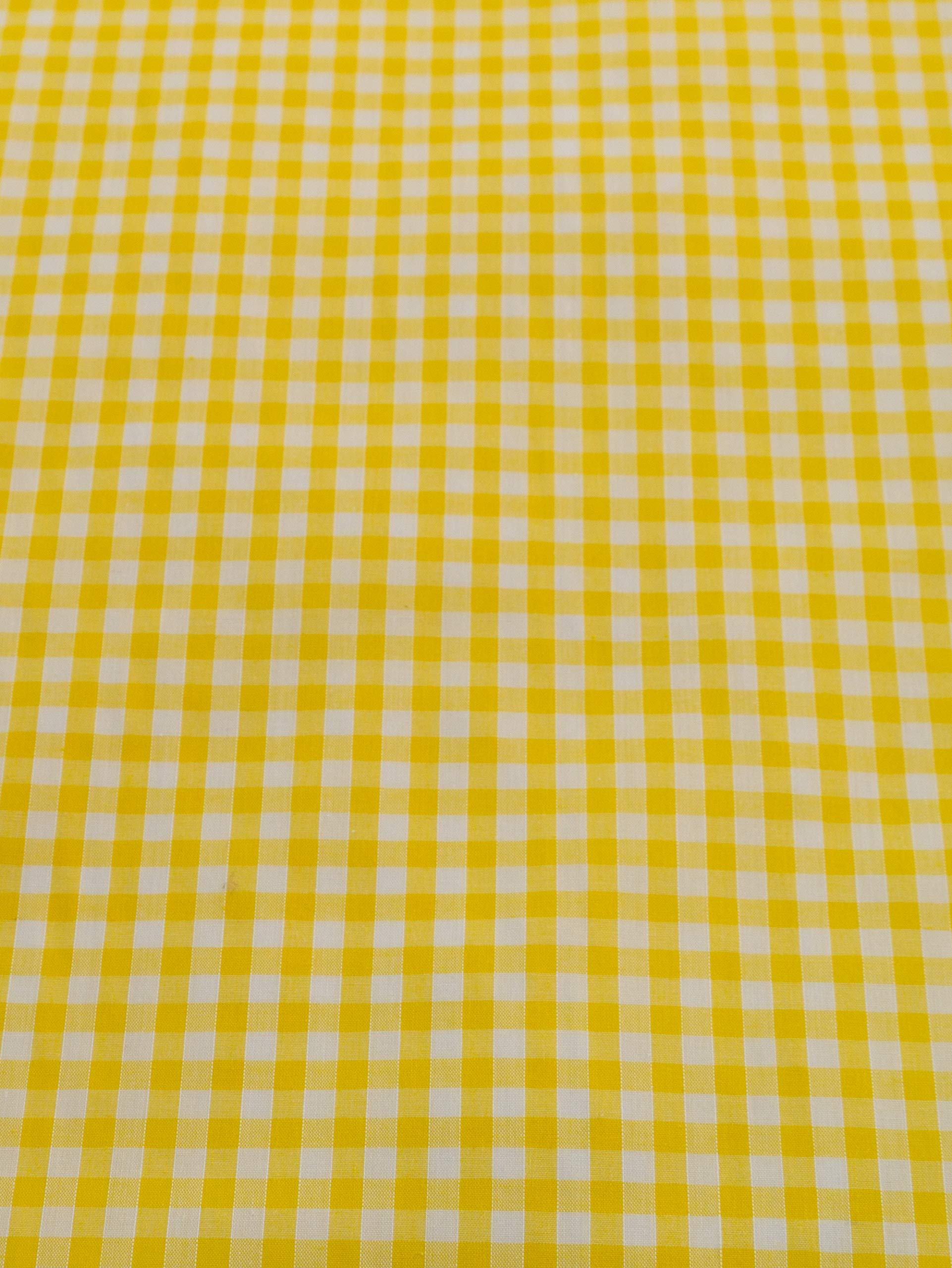 Yellow Gingham Polycotton Fabric by The Meter 1/4 Inch Check 114cm 45 Inch Wide