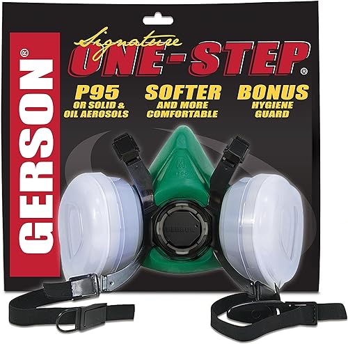 GERSON Drop Down Respirator Mask - 9500 Series QuickDrop Half Mask Respirator, Reusable, Large