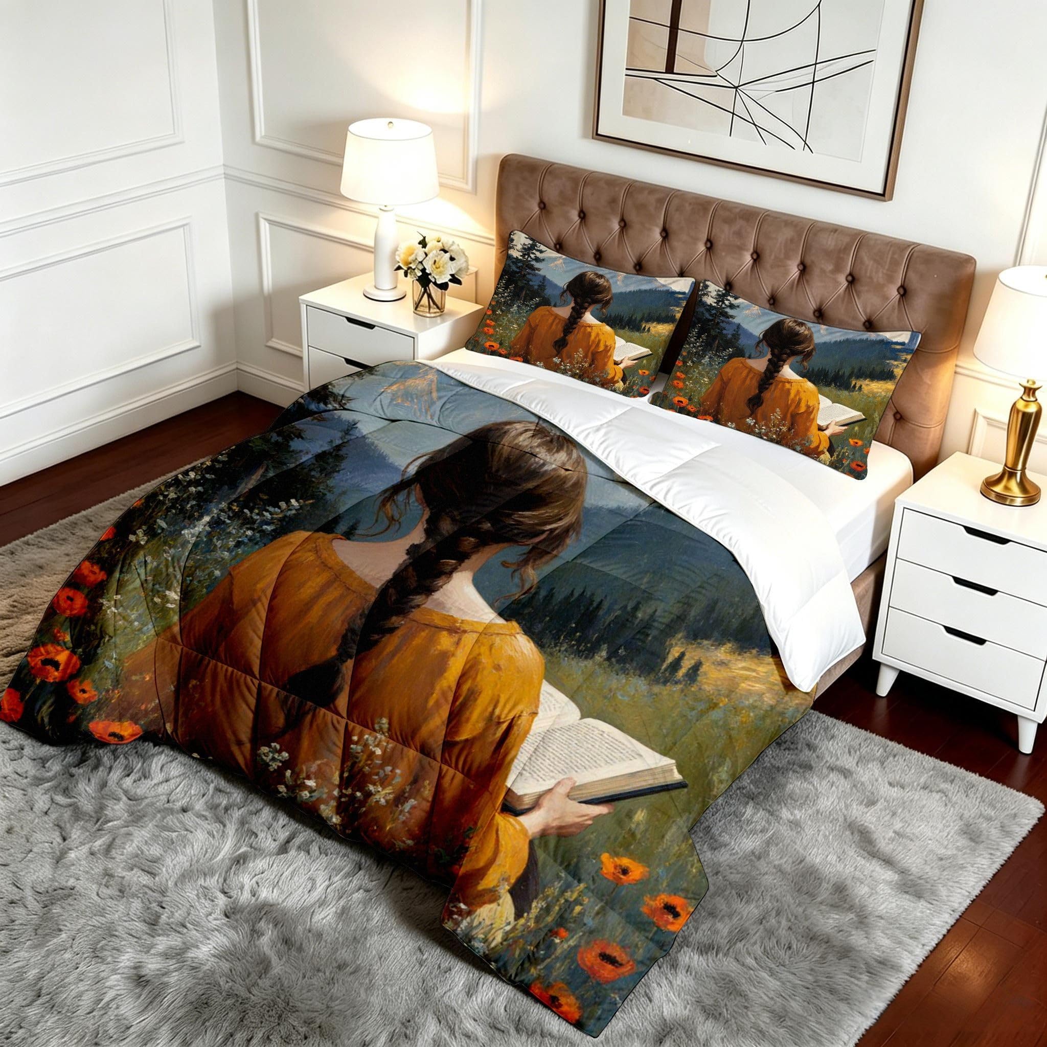 Piumino 220x240 Ragazza Fiorita Matrimoniale per Letto Grande-A118