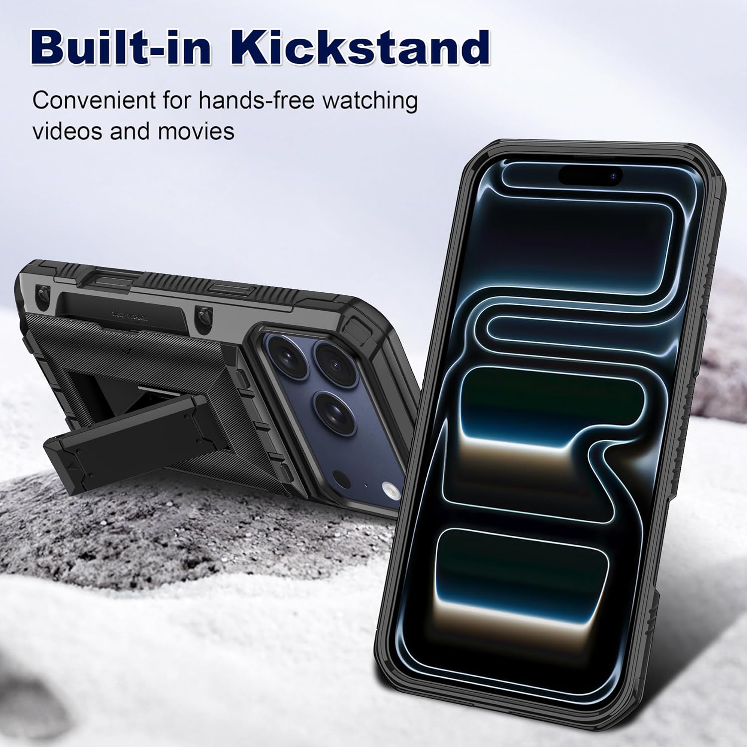 SAMONPOW for iPhone 17 Pro Max Case Wallet with Card Holder [4 Cards] & Stand Military-Grade Protection Heavy Duty Shockproof Hidden Card Slot Phone Case for iPhone 17 Pro Max for Women Men, Black - Image 3