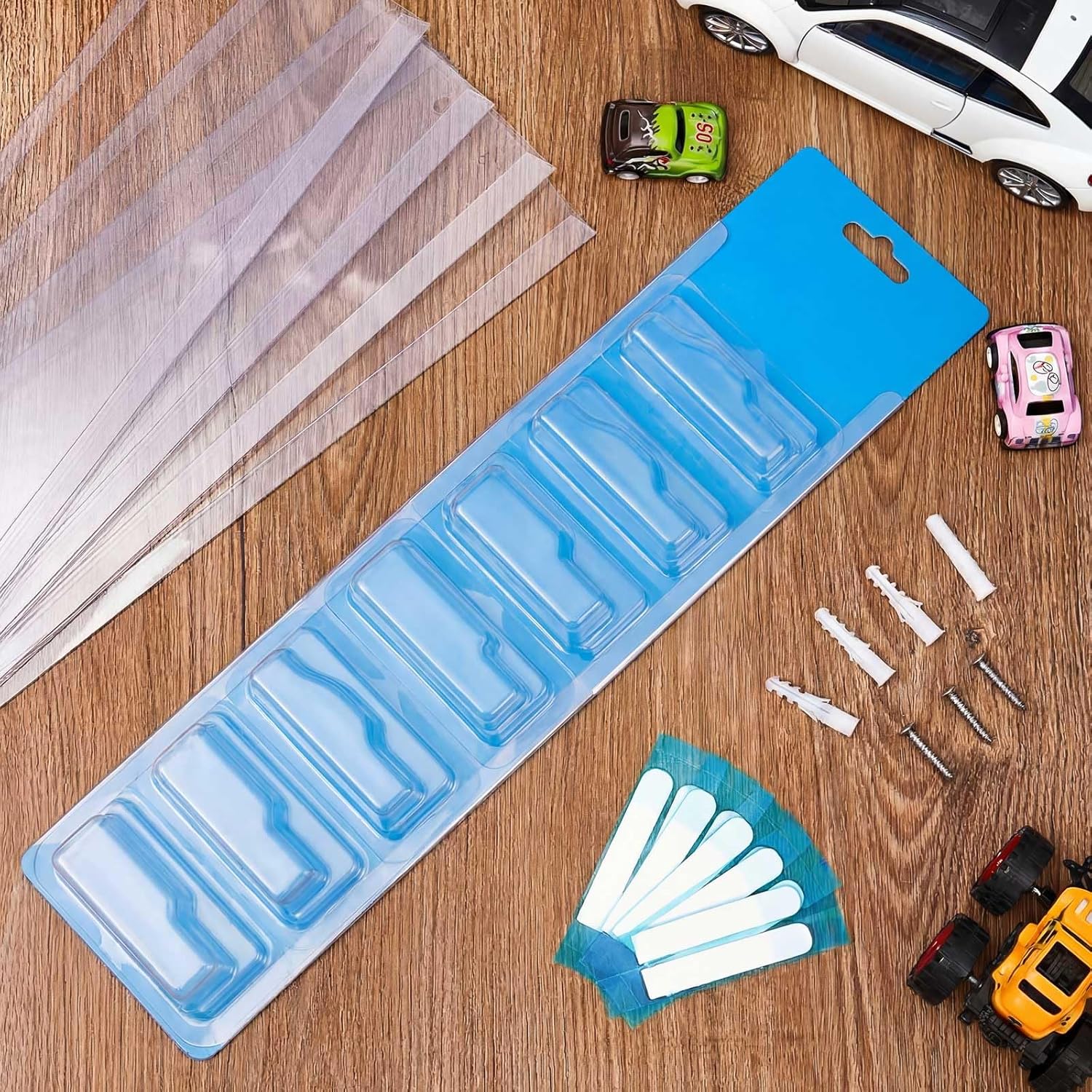 RattanView 15 Pcs Model Car Display Cases Holds up to 225 Cars Compatible with Hot Wheels Packaged Toy Organizer Diecast Blister Wall Display Case(23.6 x 4.4 Inches)