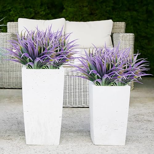 Miniatura 2 de Hierba artificial artificial, 12 piezas de hierbas sintéticas para exteriores, plantas de plástico, vegetación resistente a los rayos UV para