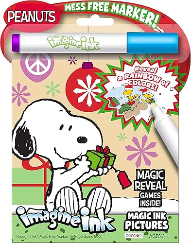 Bendon Peanuts Snoopy Holiday Imagine Ink - Libro de actividades de 16 páginas