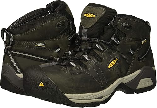 KEEN Utility Botas de trabajo impermeables Detroit XT de altura media con punta de acero para hombre