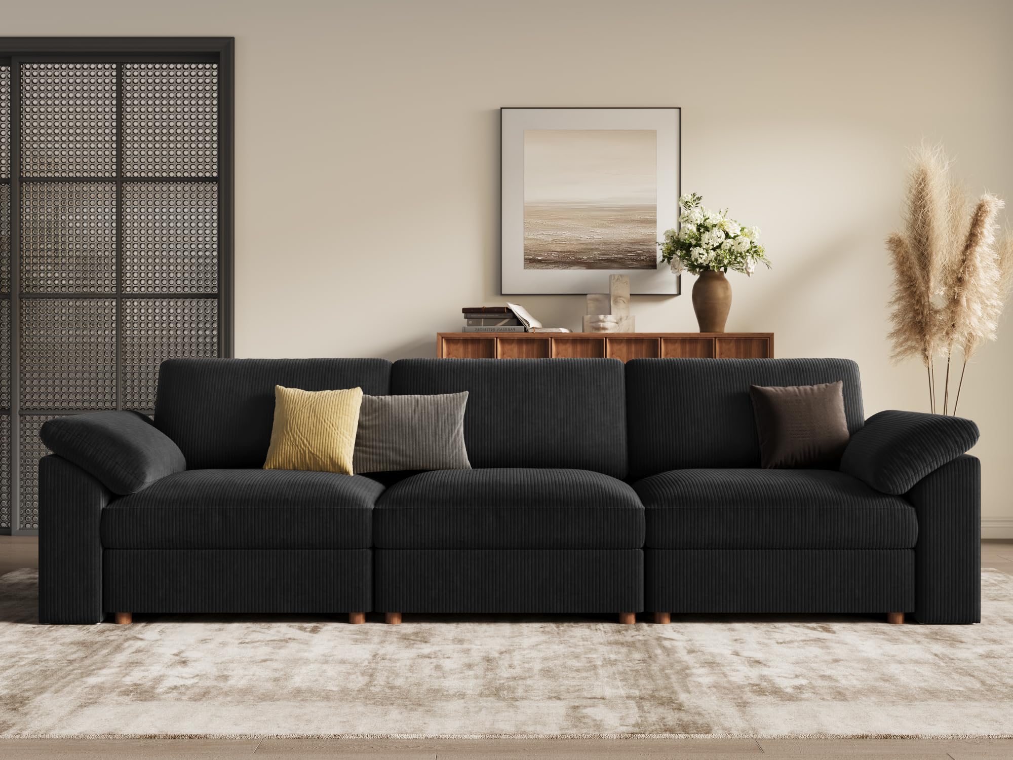 EASE MOOSE Sectional Modular Sofa Comfty 3 Seat Cloud Couch FSC Certified Modern Deep Seat Sectional Sofa