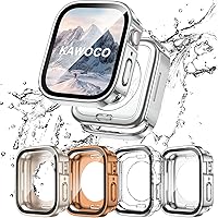 Vista 1 de Paquete de 4 fundas impermeables compatibles con Apple Watch de 1.575 pulgadas Series 6/5/4/SE con protector de pantalla de vidrio templado