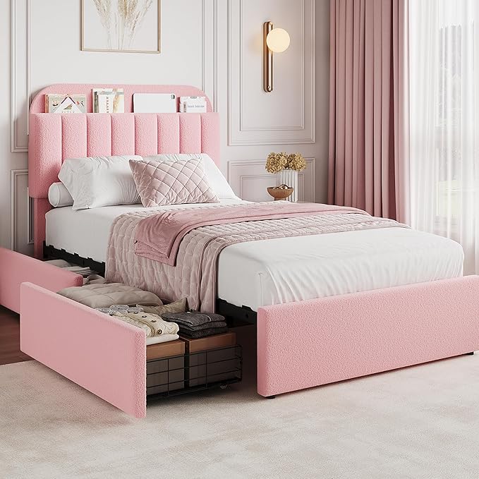 Garvee Home Full Bed Frame with Storage Headboard product photo
