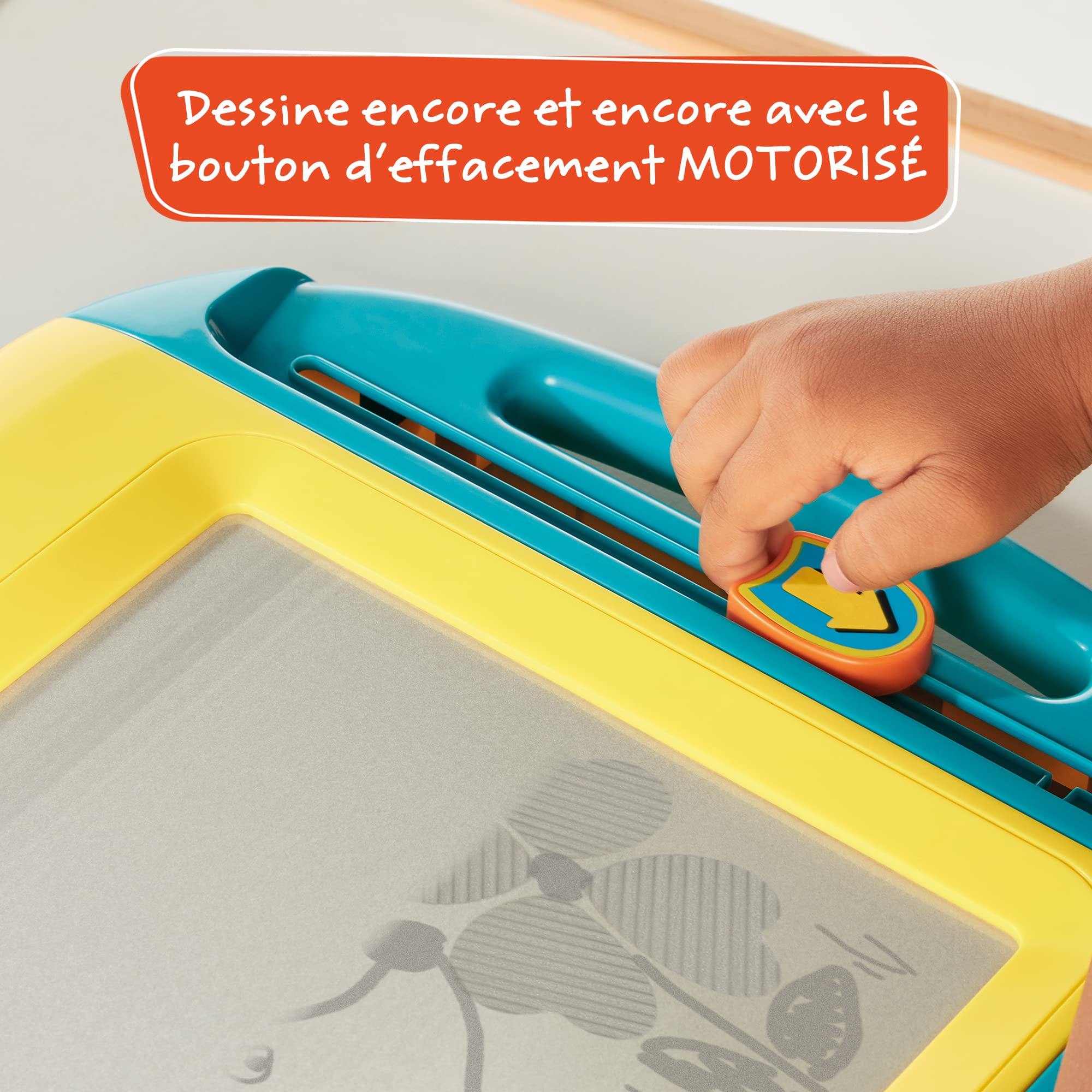 Megasketcher TOMY Motorised, magnetyczna tablica do rysowania, dla dzieci, duża podkładka do pisania z magiczną gumką, gry podróżne dla dzieci w wieku od 3 lat, 45 x 30 cm