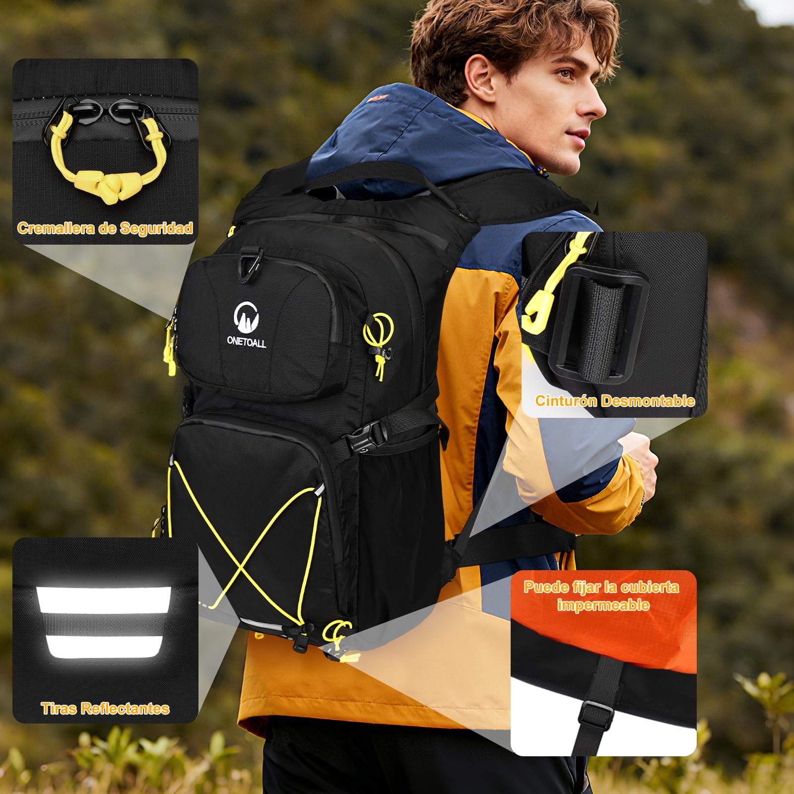 Mochila Hidratación con Bolsa de Agua 2L y Funda, Mochila Senderismo 20l Impermeable, Mochila Ciclismo Running Hombre Mujer Ligero para Bicicleta Montaña MTB Trekking Esquí Moto