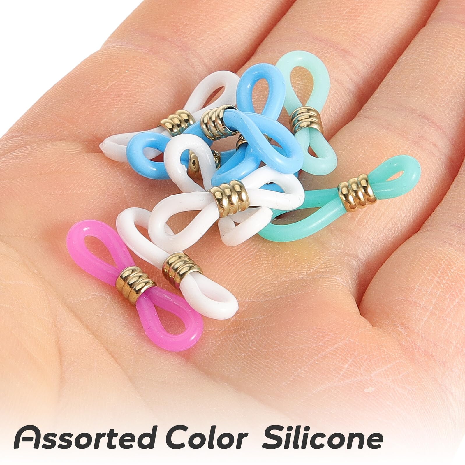 UPKOCH Lot De 60 Embout Antidérapant Pour Porte-chaîne De Lunettes Connecteurs En Silicone Multicolores Accessoires Réglables Pour Lunettes De Soleil Usage Quotidien Diamètre Standard