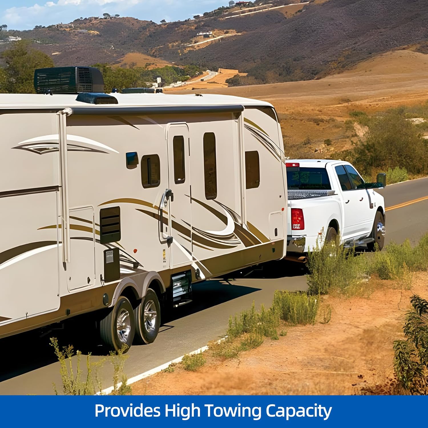 Dollate Weight Distribution Hitch with Sway Control Bar, 14000lbs Towing Weight Distributing Hitches Kit, Anti Sway Control Hitch for Travel Trailer Camper, 2-Inch Shank, 2-5/16-Inch Ball