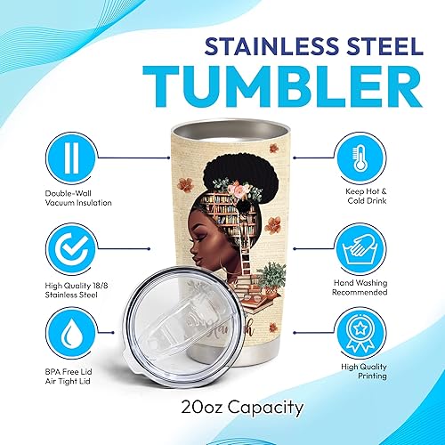 Vista 14 de Hyturtle Vaso personalizado de acero inoxidable de 20 onzas con tapa, doble pared y sellado al vacío, regalos para mujeres, niñas, amigos, amantes