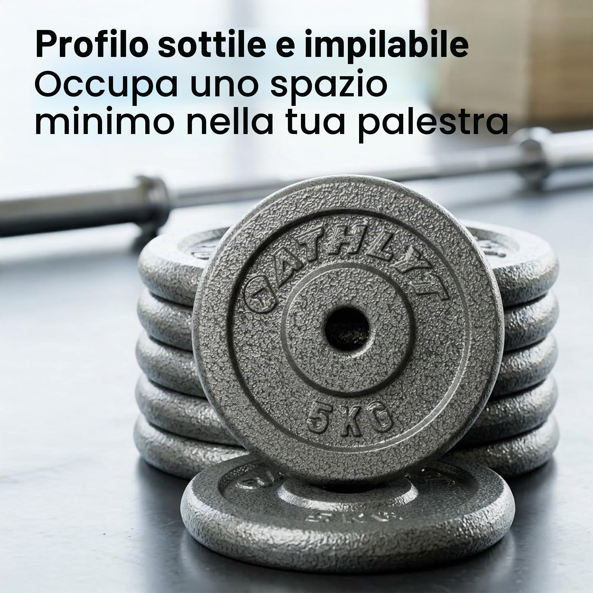 Set di dischi pesi Athlyt in ghisa con foro da 25 mm