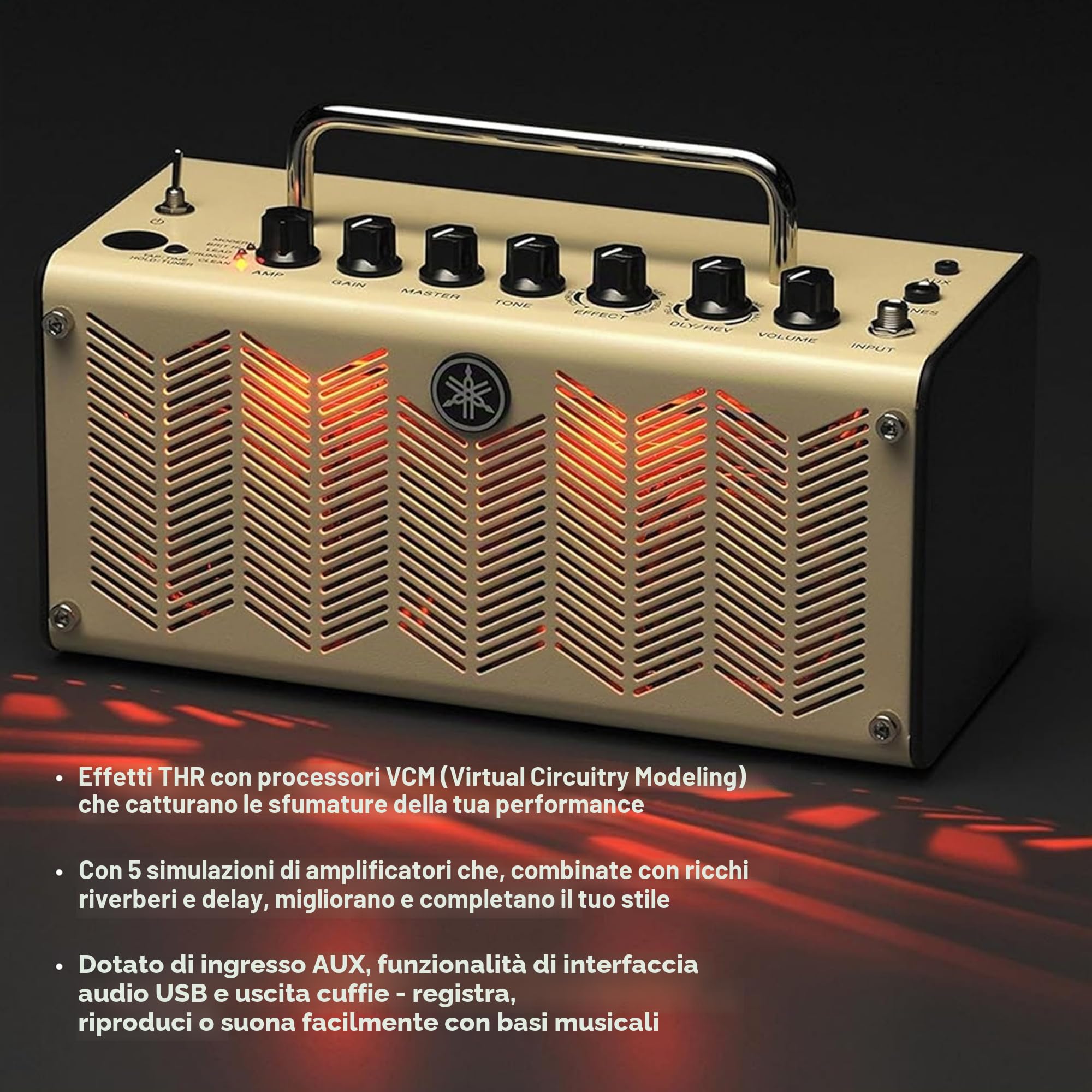 YAMAHA THR5 Amplificatore Modeling per Chitarra 10W 5 Modelli Effetti Integrati USB Stereo 2x3" Bianco Vintage