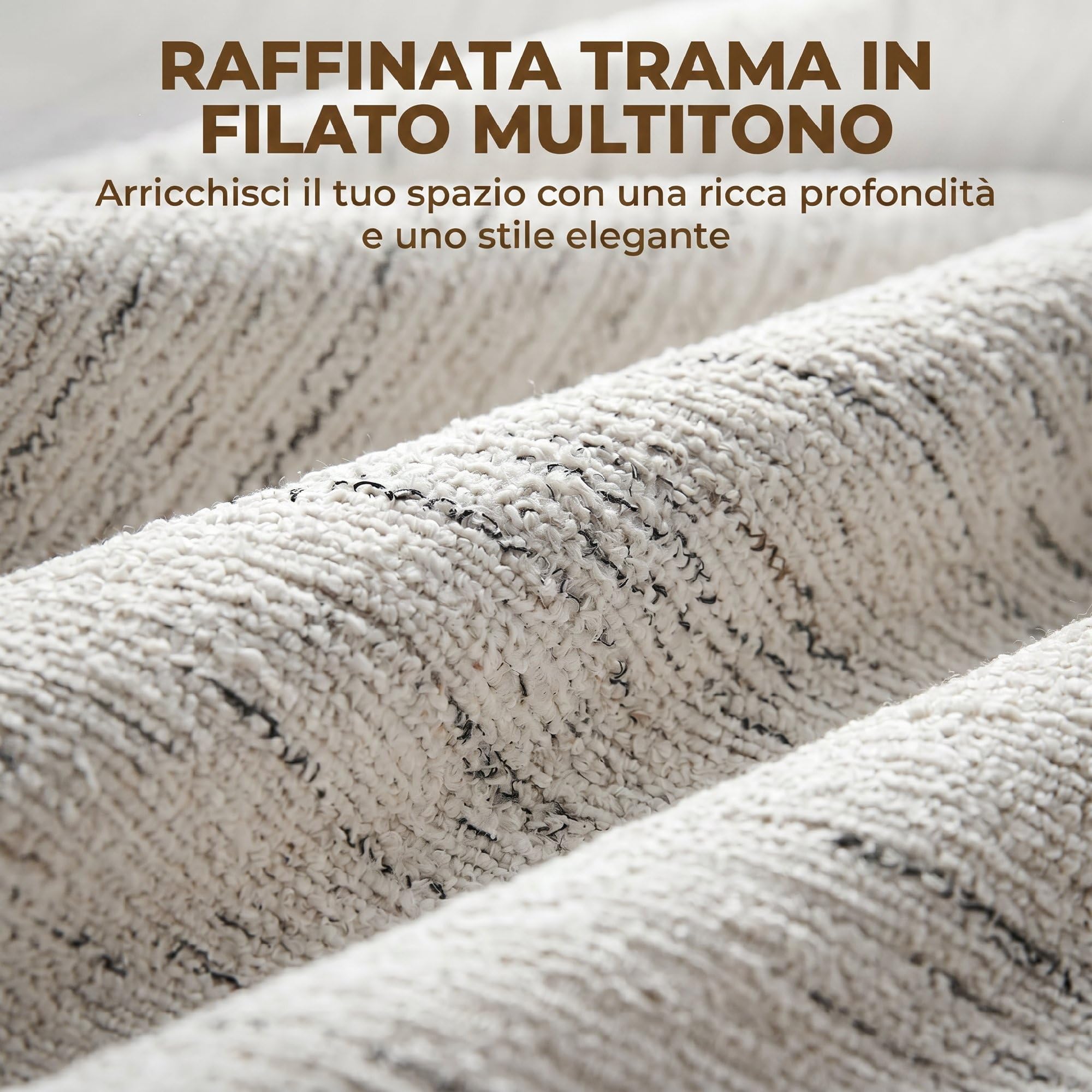 HOMCOM Divano 2 Posti Imbottito in Lino Traspirante con Filati Multicolore Delicati, Divanetto da Salotto con Imbottitura Spessa, Seduta Ampia Profonda, 2 Cuscini, Braccioli, 131x78x83 cm, Bianco
