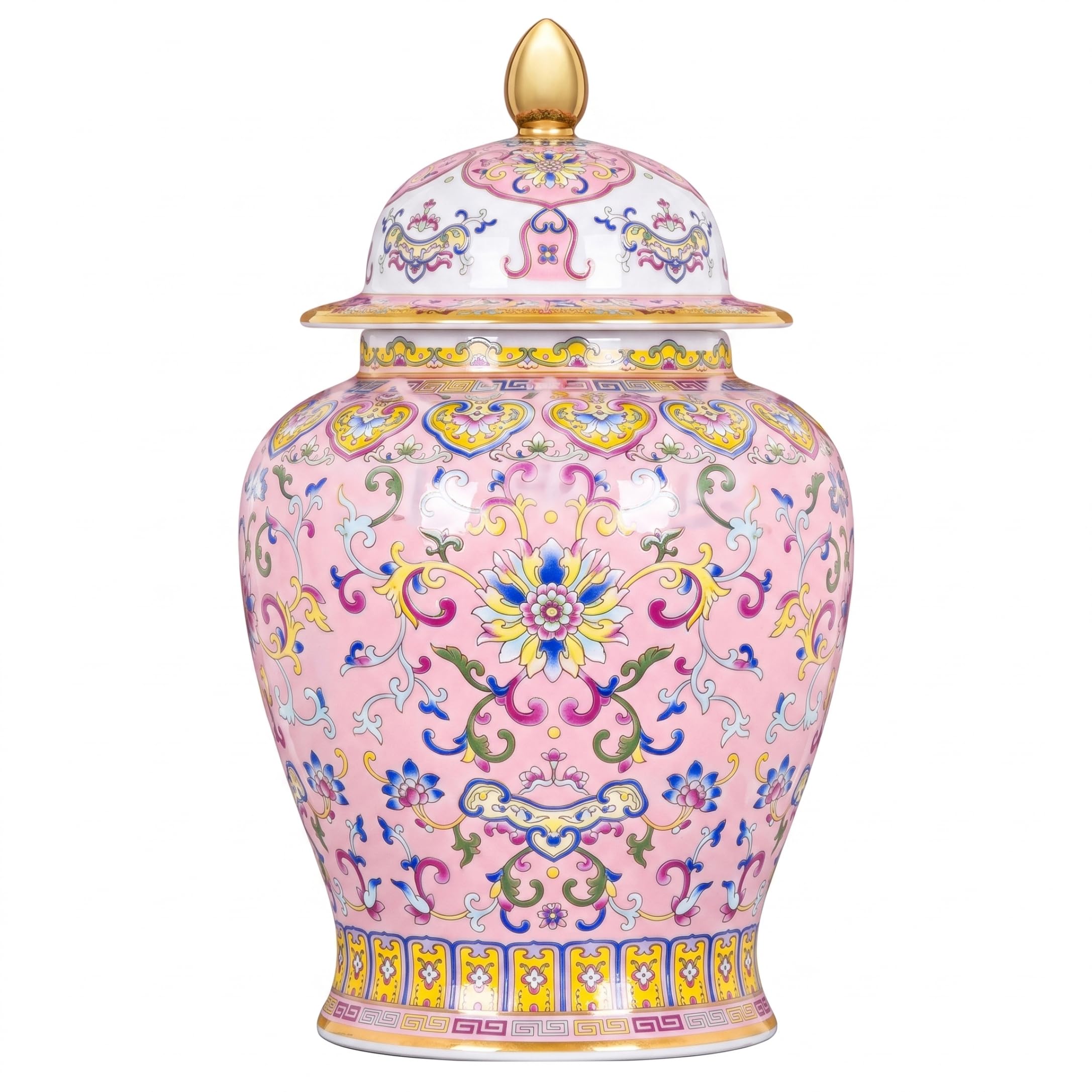 Gemuseeee Ginger Jar Cloisonne Enamel Decorative Jars Exquisite Floral Ceramic Containers with Lids Ceramic Vases for Home Decor