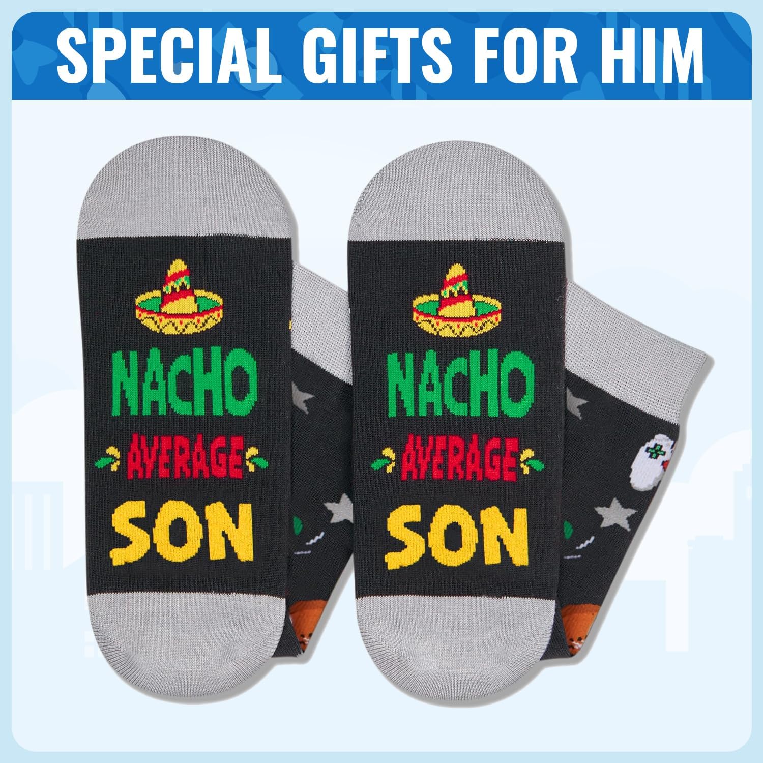 HAPPYPOP Novelty Family Gifts - Gifts for Son Uncle Papa Nephew, Funny Socks for Him - Image 4