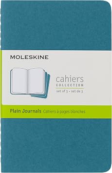 Moleskine Cahier Journal, Soft Cover, Large 5" x 8.25" Ruled/Lined, Black, 80 Pages Set of 3