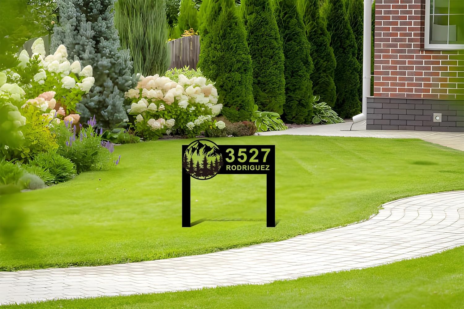 Personalized Metal Adress Sign, Personalized Address Yard Signs, Garden Address Sign, Metal Address Sign with Stakes, Outdoor House Number Sign for Yard Lawn Address Sign