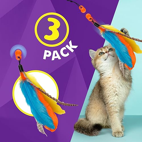 Miniatura 5 de Cat Amazing Snatch Feathers - Paquete de repuesto  3 accesorios magnéticos de plumas para la varita magnética Snatch  Plumas de juguete para gatos