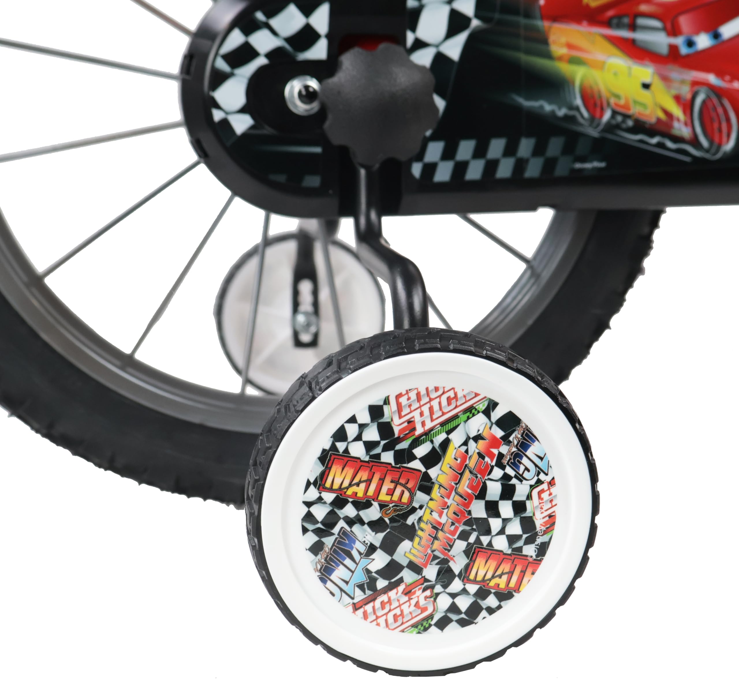 Denver Bike Bicicletta Bambino 16 Pollici Licensed Cars, 4-6 Anni, Rotelle Removibili, Freni Caliper Anteriore/Posteriore, Telaio Acciaio, Ruote Gonfiabili, Borraccia e Scudo