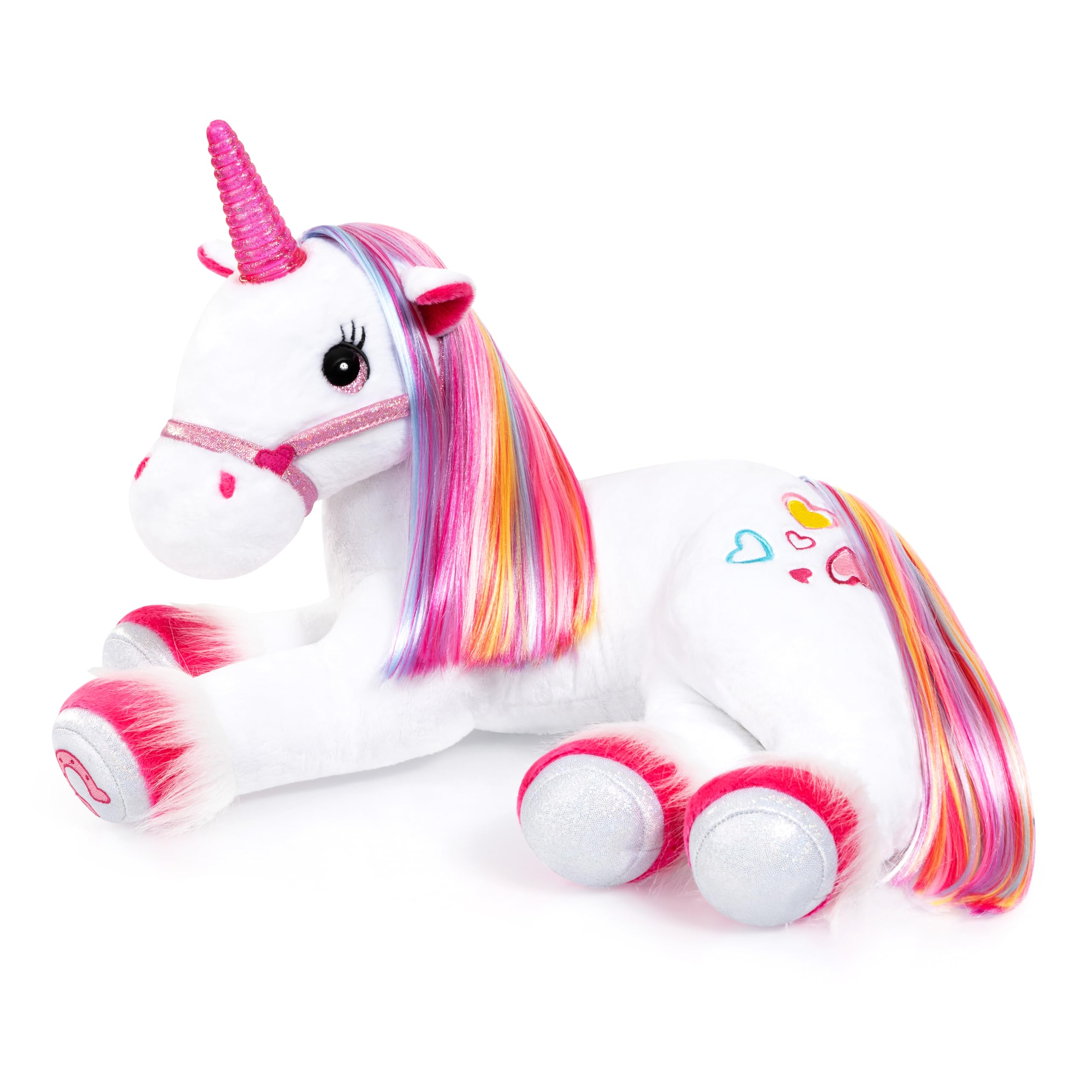 Bayer Design Funktions-Plüsch-Einhorn mit Licht und Sound | Stofftier, Kuscheltier, Regenbogen Haare
