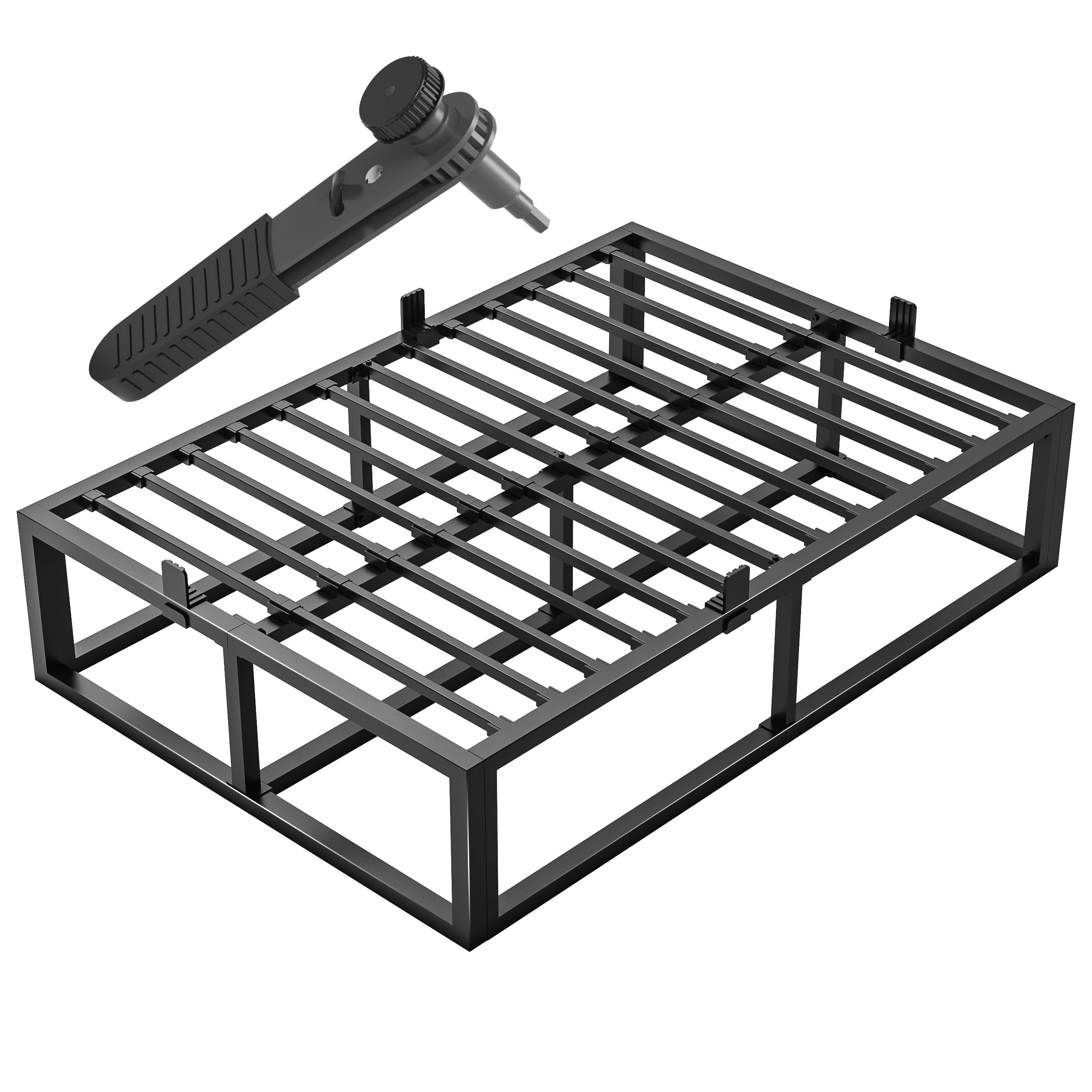 Photo 1 of Bilily 18 Inch King Bed Frame with Steel Slat Support,Heavy Duty Metal Platform Bed Frame King Size Mattress Foundation,No Box Spring Needed,Easy Assembly,Noise Free,Black----CELL FOR PARTS
