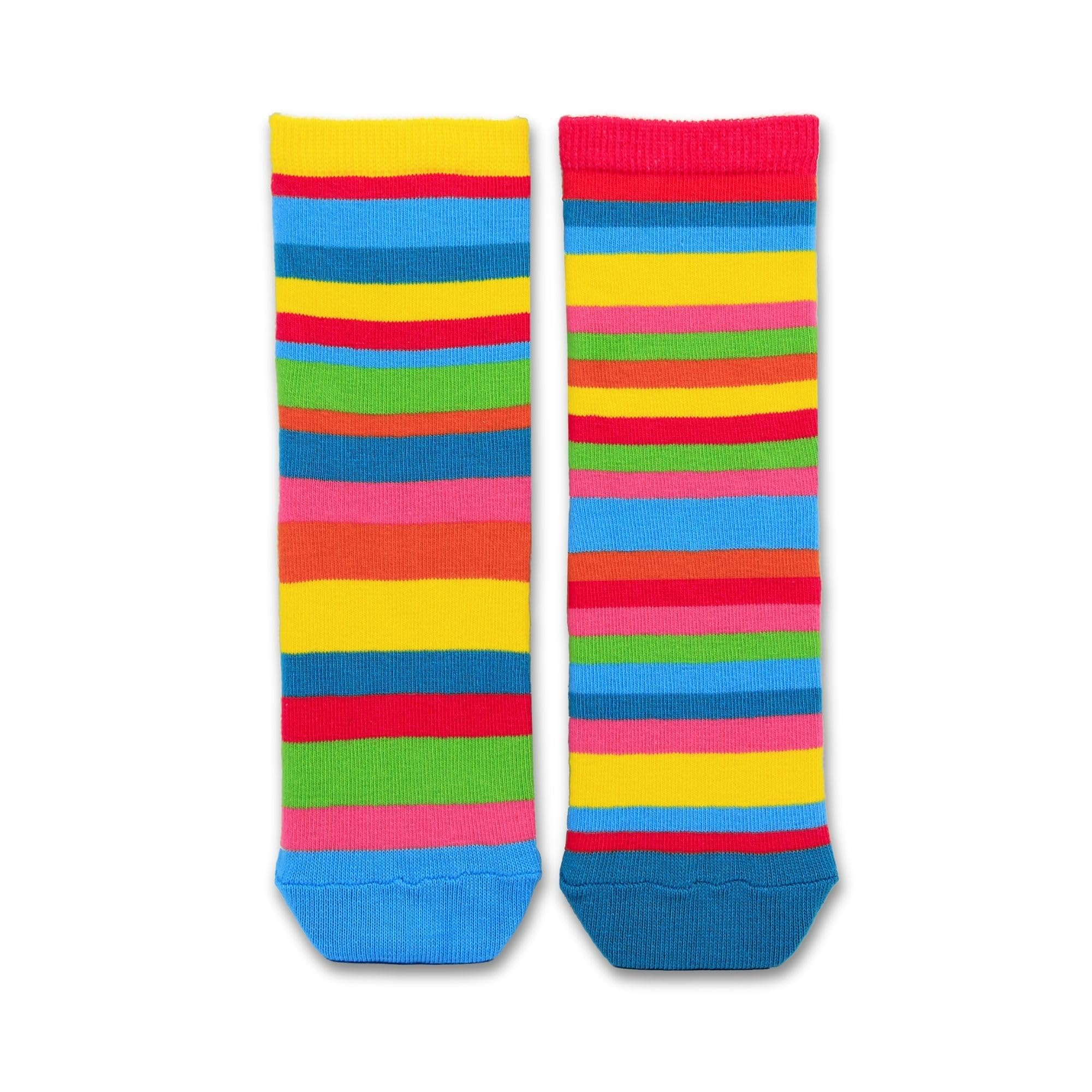 United Oddsocks Allsorts Odd Pair For Kids – 1 Mismatched Pair Of Rainbow Stripe Socks – Uk 9–12, Eur 27–30, Us 9.5–13 – Colourful Cotton Rich Gift For Kids – Bright, Fun Novelty Socks