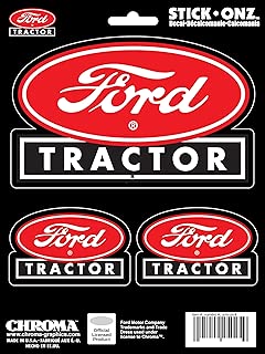 Chroma Graphics 25025 Ford Tractor Red Oval 3pc Stick Onz Decal