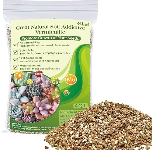 Halatool Vermiculita profesional de 4 cuartos de galón de horticultura Vermiculita de grado grueso adictivo para plantas Jardinería Setas Semilla de