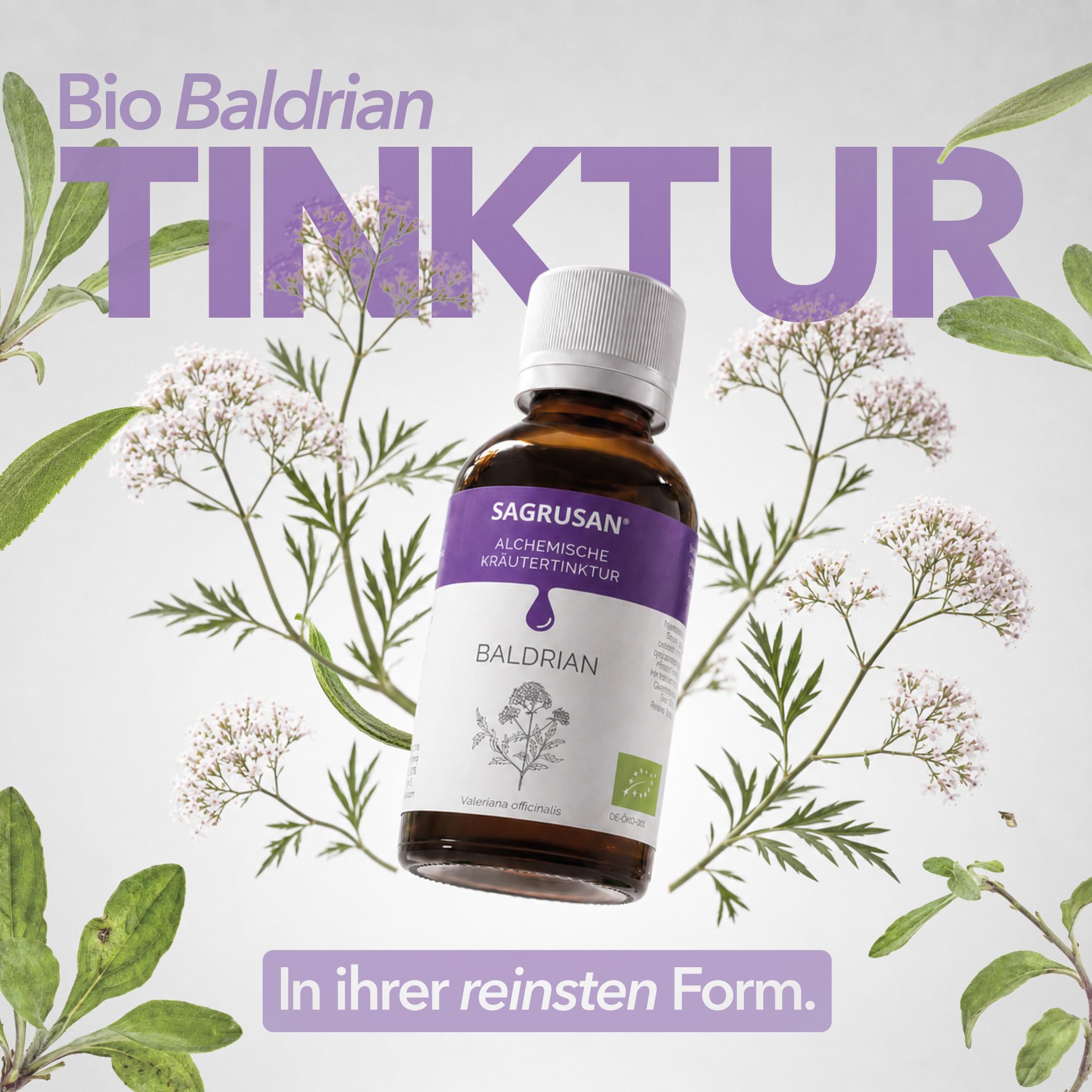 Baldrian hochdosiert Tropfen Bio 100 ml Baldrian Tinktur vegan mit Valeriana officinalis Extrakt, Kräuterextrakt aus Österreich, ohne Konservierungsstoffe mit Alpenquellwasser | 10 Jahre MHD