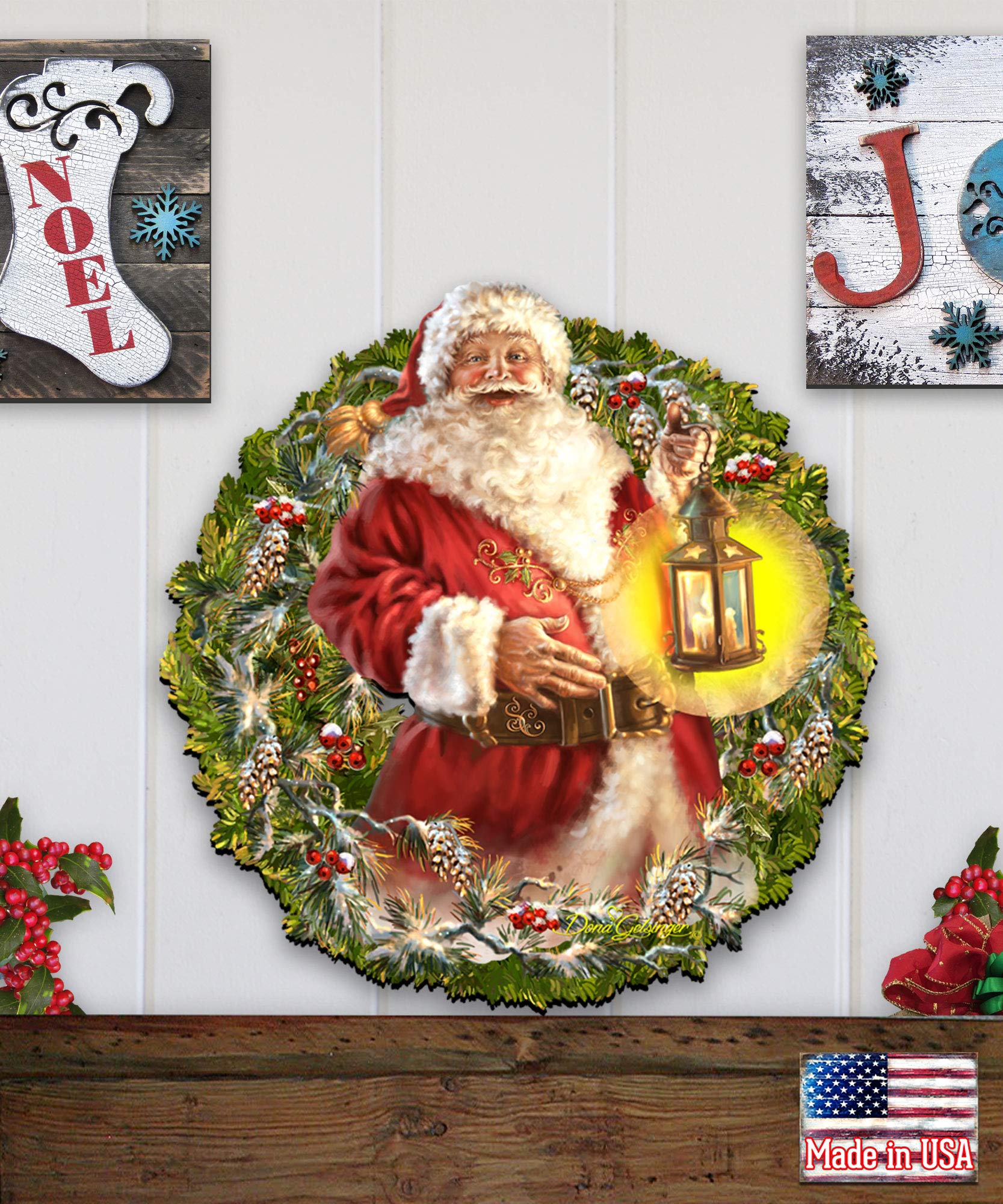 Enchanted Christmas Santa Wall and Door Hanger Art by Dona Gelsinger 8461051H-1003 - Designocracy