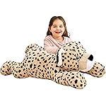 IKASA Giant Cheetah Stuffed Animal Plush Toy,Large Leopard Cute Jumbo Soft Toys,Huge Big Size Plushy Plushie,Gifts for Kids (Brown, 30 inches)