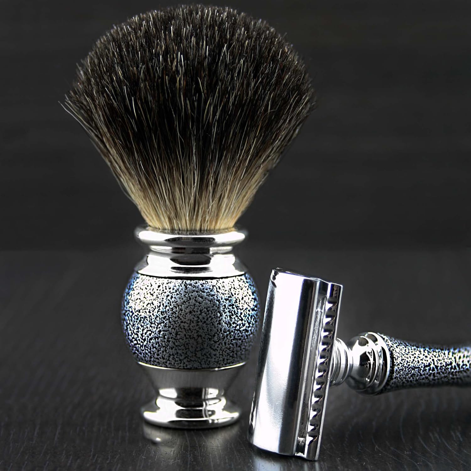 Mens Shaving Set KIT Gift Double Edge Safety Razor Badger Hair