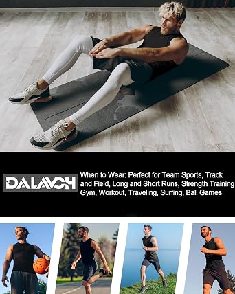Dalavch 5 Pack Mens Sleeveless Compression Shirts Sports Workout Tank Tops