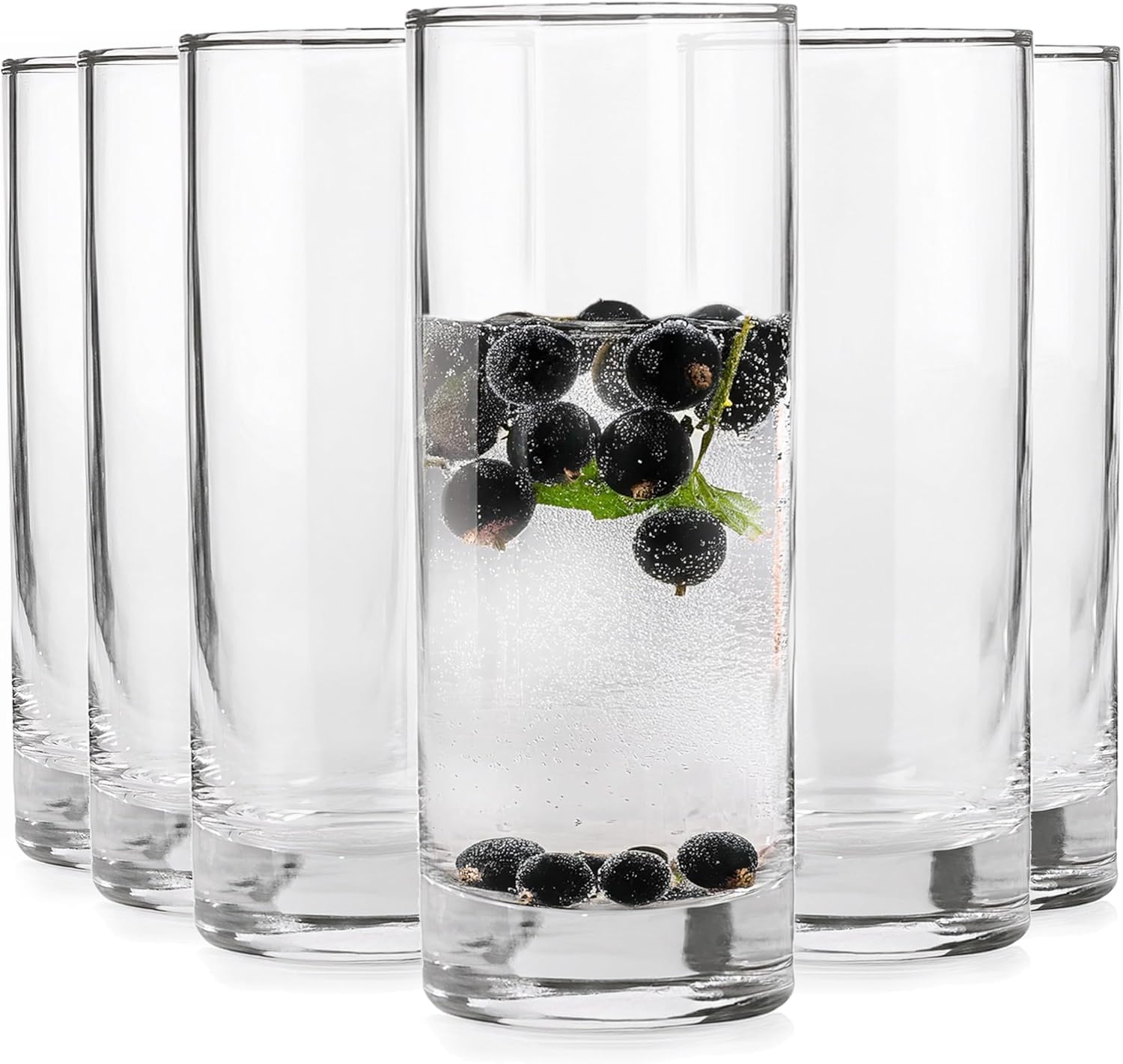 Glasses Set of 6 Drinking Glasses Water Glasses Long Drink Glasses Juice Glasses Dishwasher Safe 6 x 340 ml