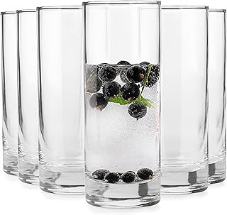 Glasmark KROSNO 1992 Trinkgläser Set Longdrinkgläser 6 Stück 340 ml Wassergläser Saftgläser Cocktailgläser Saft Wasser Glas Mit Dickem Boden Spülmaschinenfest