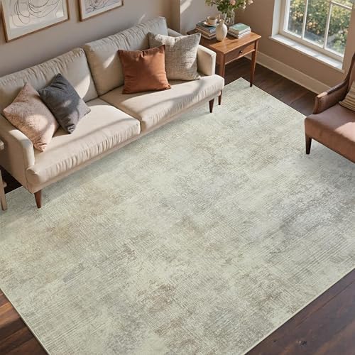 Cuzwlovita 6x9 Soft Modern Abstract Area Rug (Beige)
