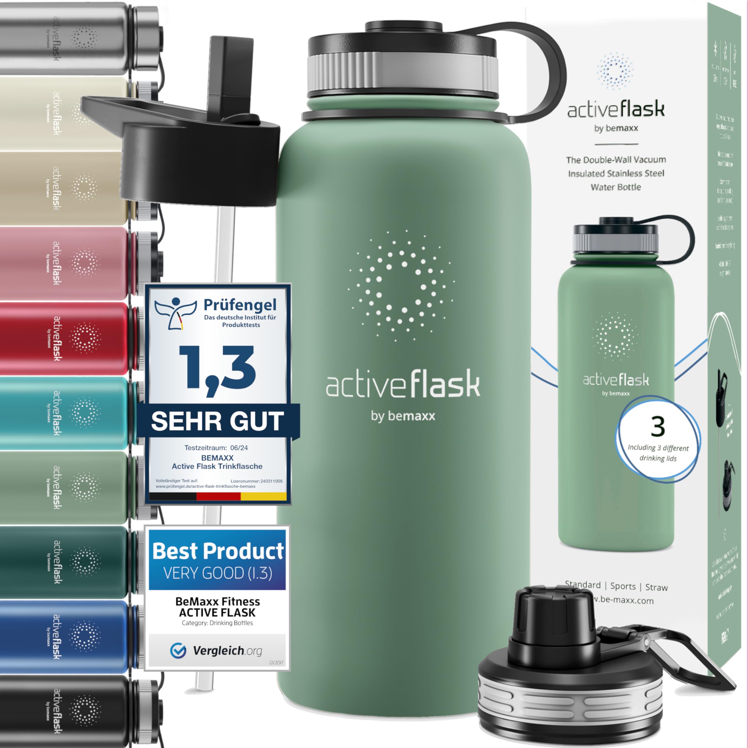 Acuum Edelstahl-Trinkflasche 600 Ml – Isoliert, Auslaufsicher Mit Weltflaggen-Design Für Unterwegs