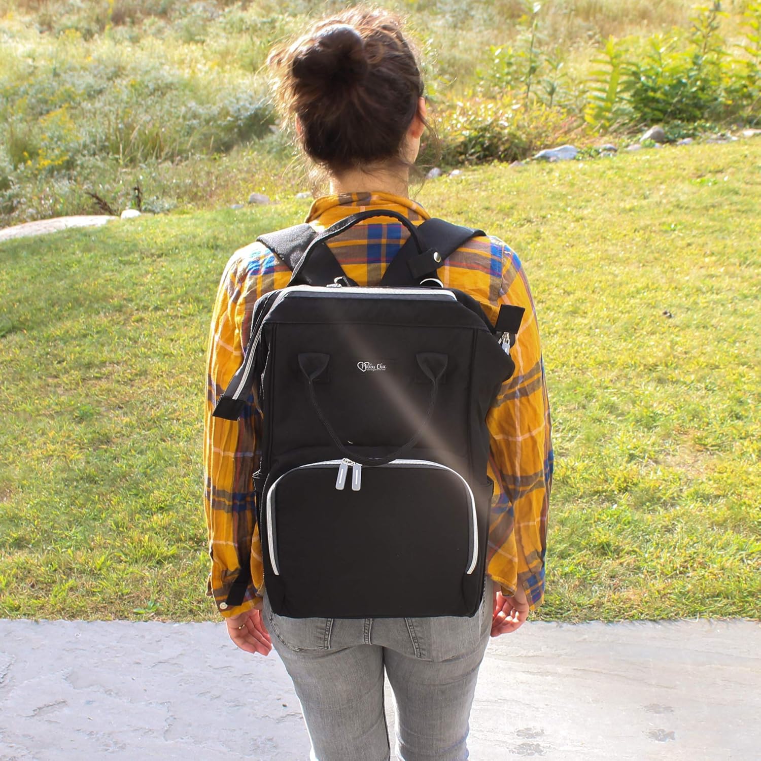 Milky Chic Mommy Diaper Bag- Waterproof USB Charging Port Stroller Straps Changing Pad