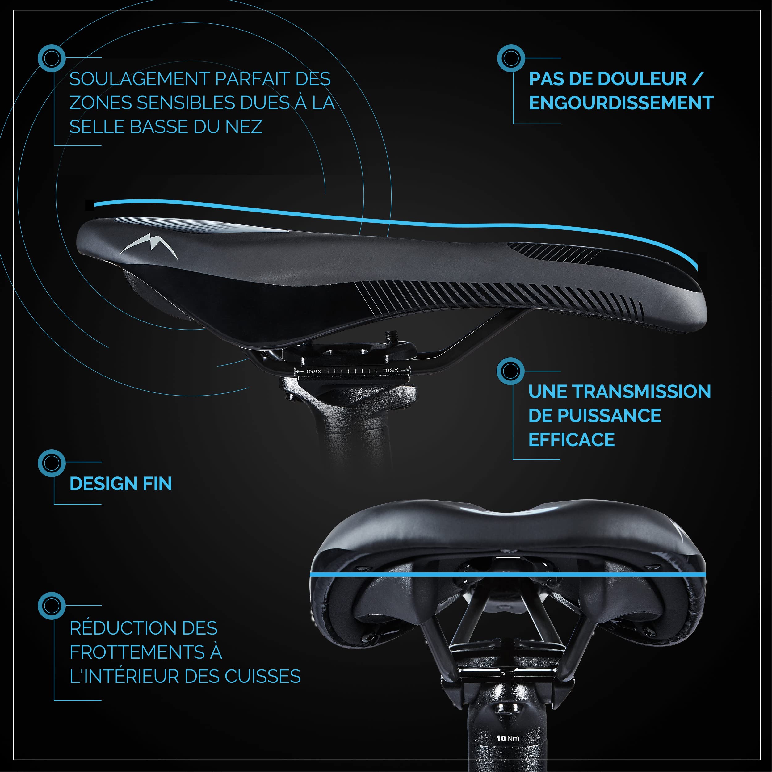 Selle De Vélo Ergonomique Borgen Avec Gel Et Mémoire De Forme – Confort Max Pour VTT, Route, Ville Et Vélo Électrique