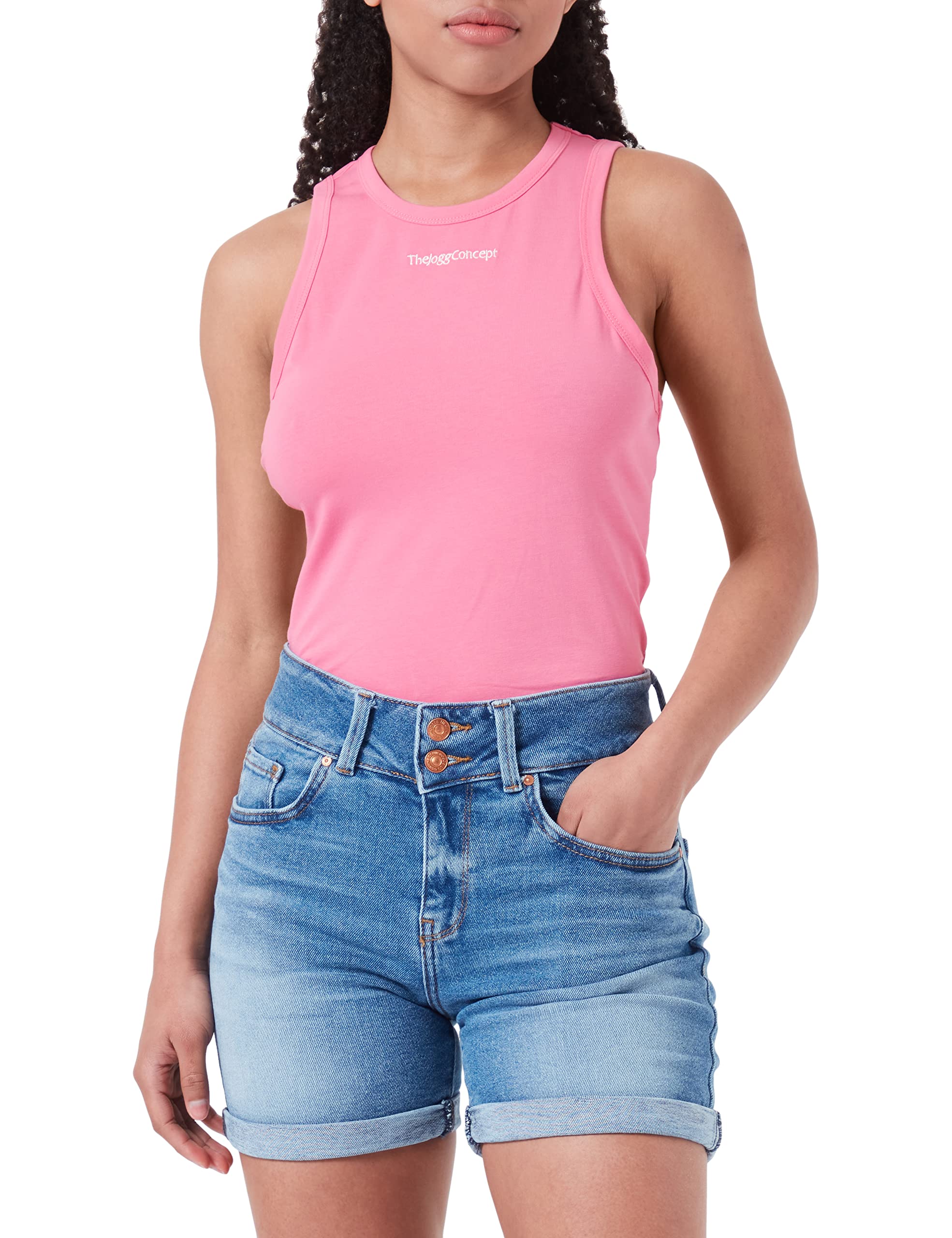 THEJOGGCONCEPT Women's JCSIMONA Tank Top, Azalea Pink, Large, Model 22800022