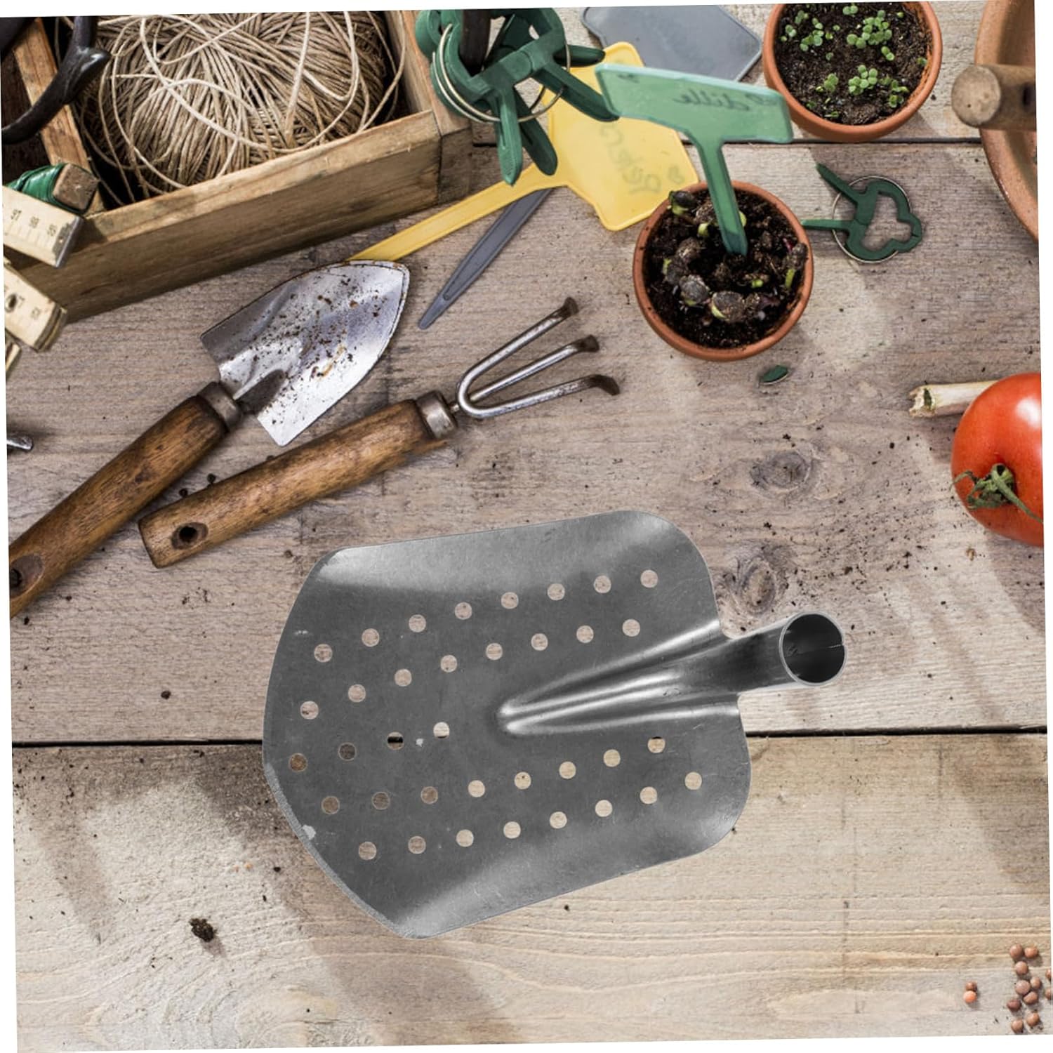 Metal Sifting Shovel Tool for Drain Cleaning Multi-Functional Sewage Shovel with Ergonomic Design Durable Mud Scoop for Efficient Waste Removal and Maintenance