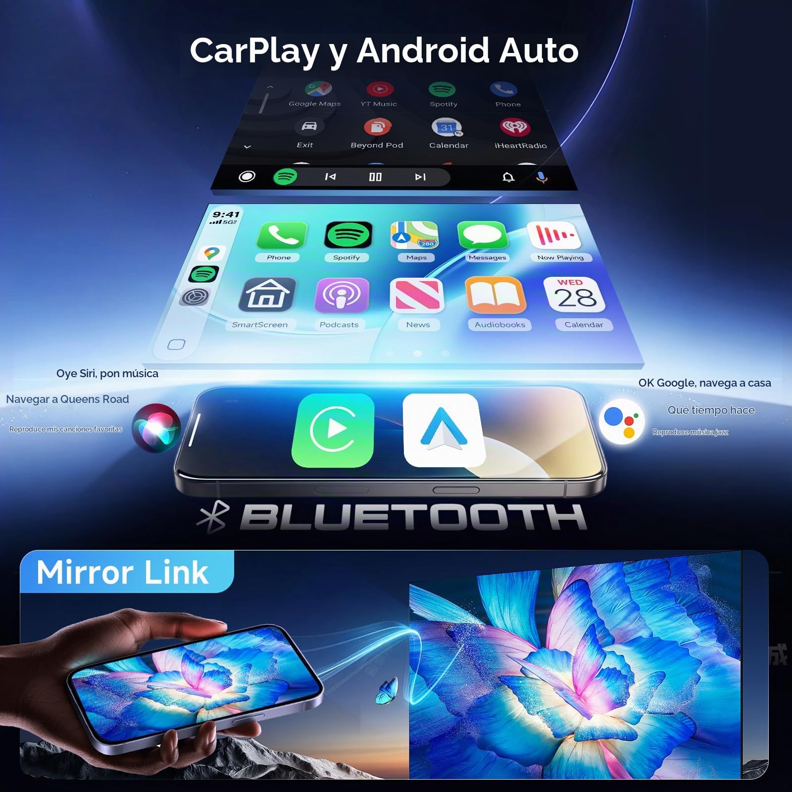 Hodozzy 4G+64G Android Radio para Opel Astra Antara Corsa Zafira Meriva Vivaro Combo Signum Tigra TwinTop, Carplay Android Auto Inalámbrica, 7 Pulgadas Pantalla Táctil GPS Bluetooth WiFi RDS Cámara